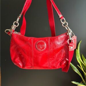 Coach Vibrant Red Leather Shoulder Bag